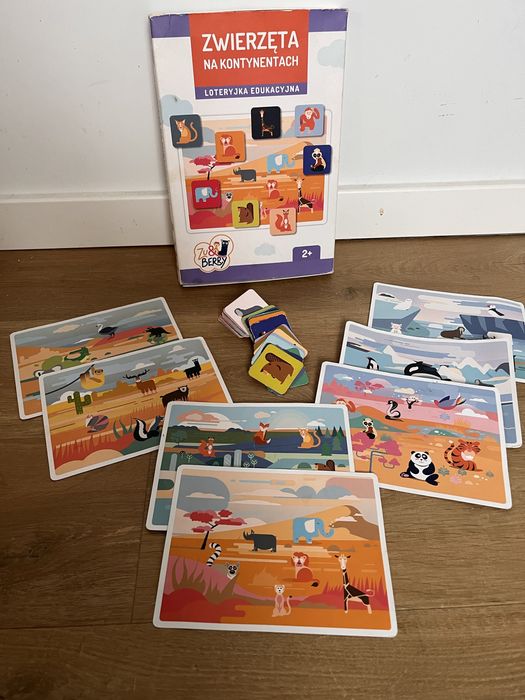 gra loteryjka edukacyjna - Zwierzęta na kontynentach