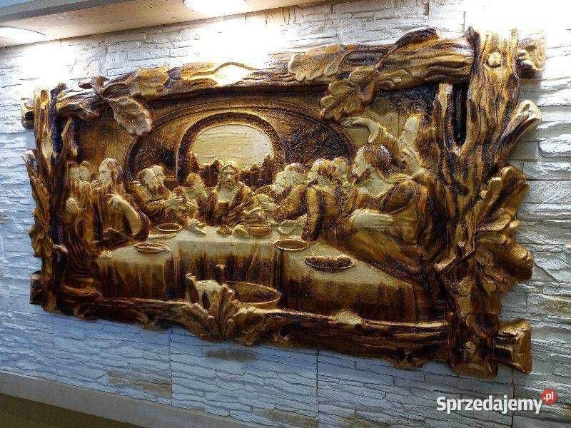 Ostatnia wieczerza-Plaskorzezba-Drewno