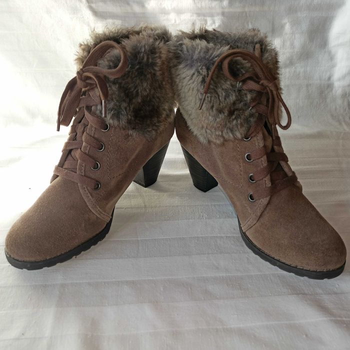 Tamaris botki ocieplane roz. 37 dł. wkł.23,5 cm- skóra -stan bdb