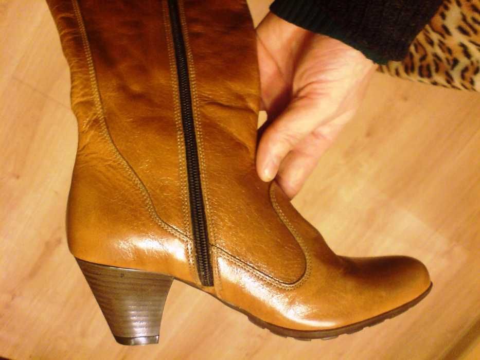 NOWE Buty-Kozaki KOWBOJKI 37 Naturalna skóra100% MIODOWY I-Klasa Gw.6m
