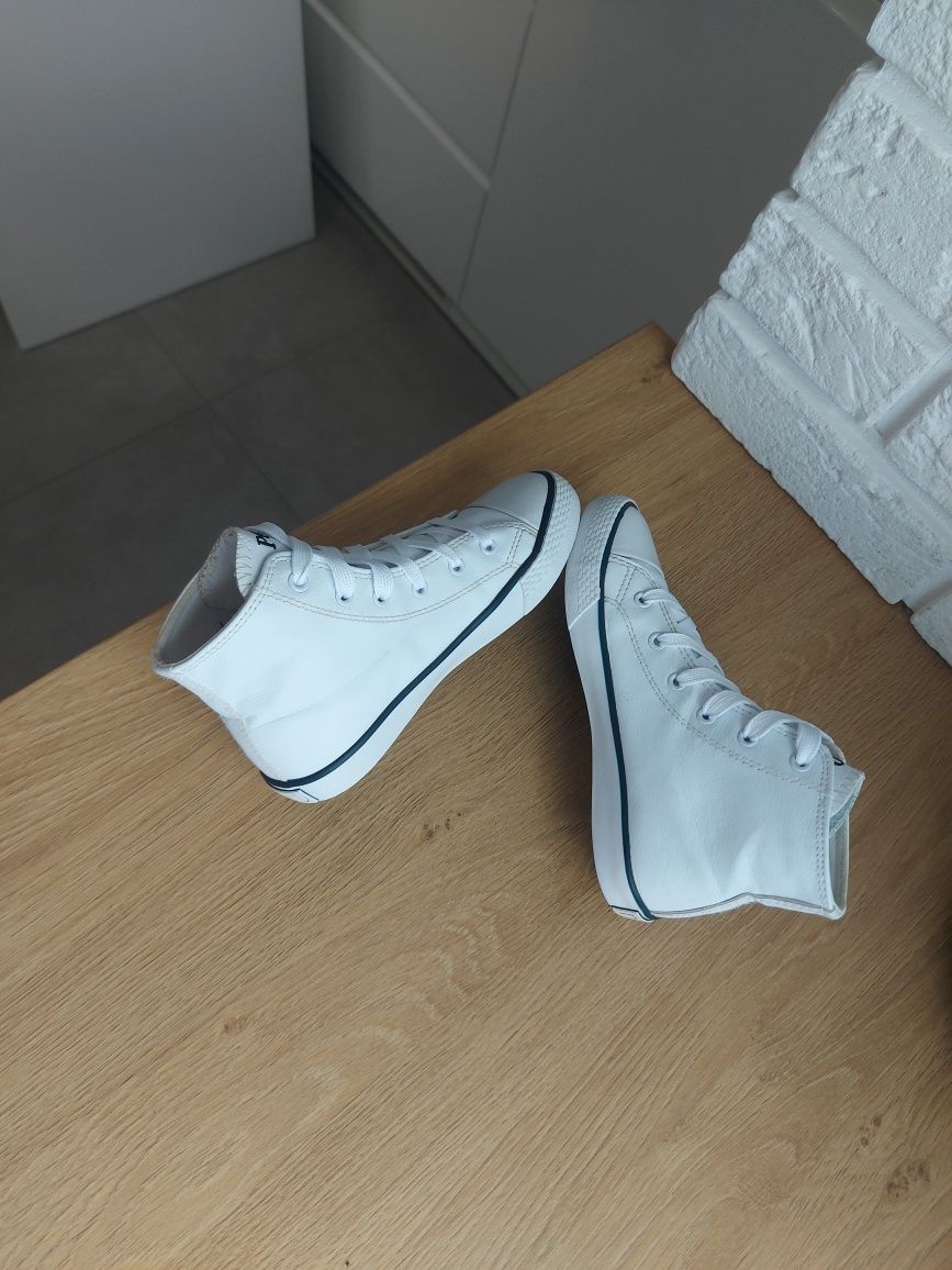 Buty trampki wysokie polo ralph lauren 30 biale Wkładka 20 cm ręcznie