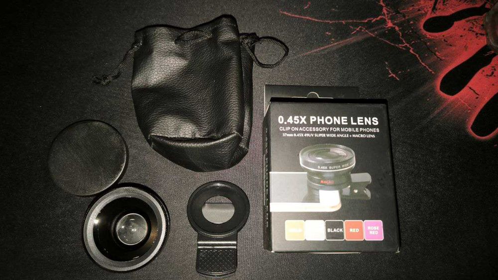 Макролінза об'єктив для телефону 2 в 1 ширококутна на прищіпці