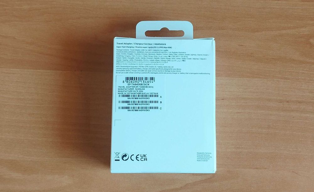 Ładowarka Samsung 45W z kablem USB-C.