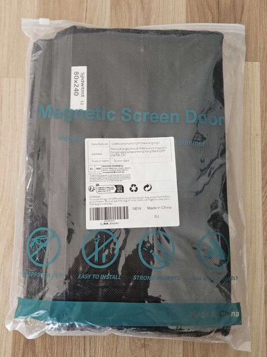 Moskitiera Magnetyczna nowa  do Drzwi 80x240 cm – Czarna