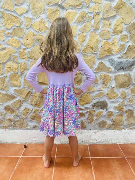 Vestido Festa Lilás Menina 4-6 Anos – H&M, Como Novo