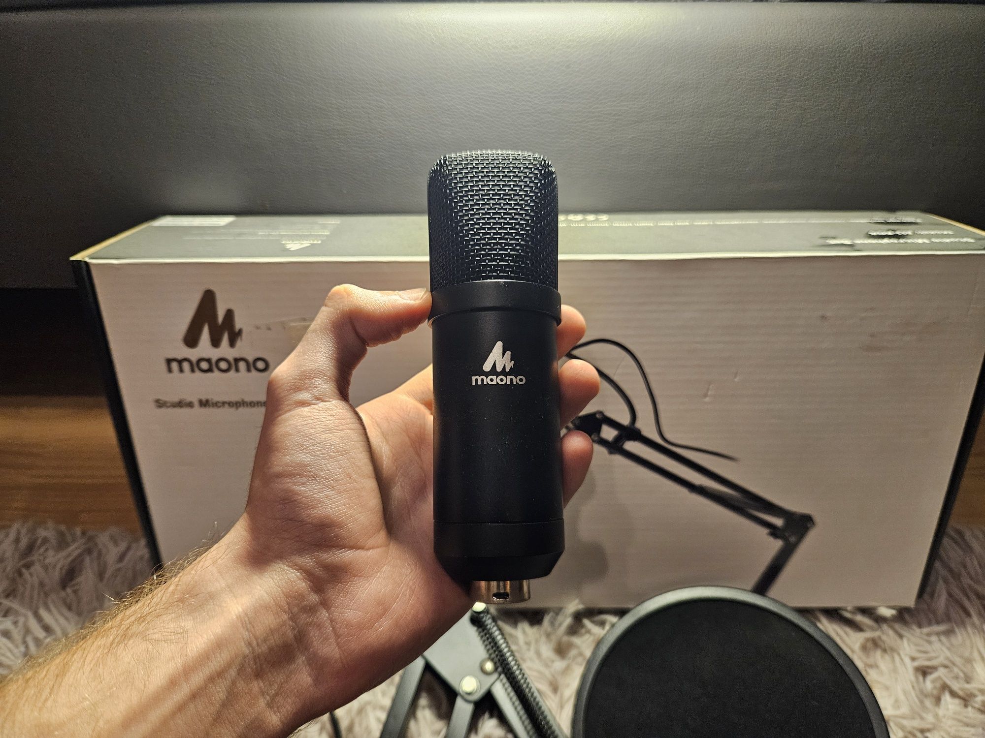 Mikrofon Maono A04E USB statyw pop filtr zestaw