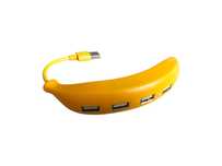 Rozdzielacz USB 2.0 Banana HUB, 4 porty, żółty, nowy