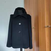 Czarna, wełniana kurtka damska, rozmiar 38