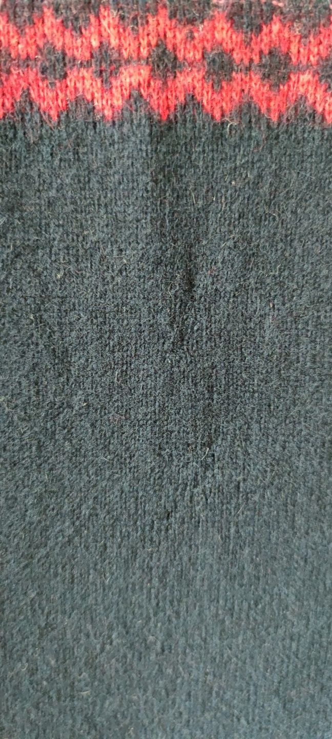 Wełniana sukienka z rękawem 3/4 70% wełna owcza  20% angora granatowa