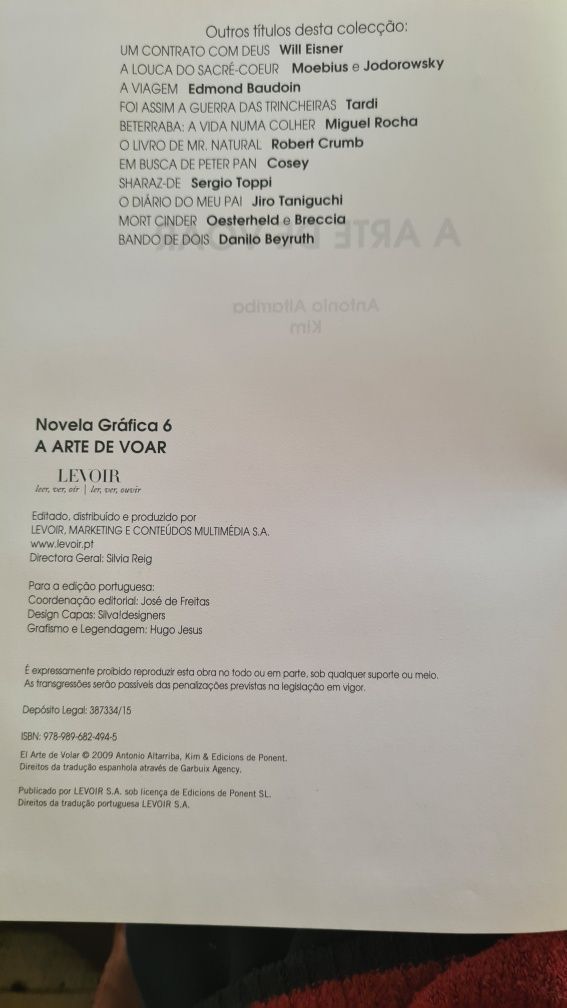 Novela Gráfica "A Arte de Voar".