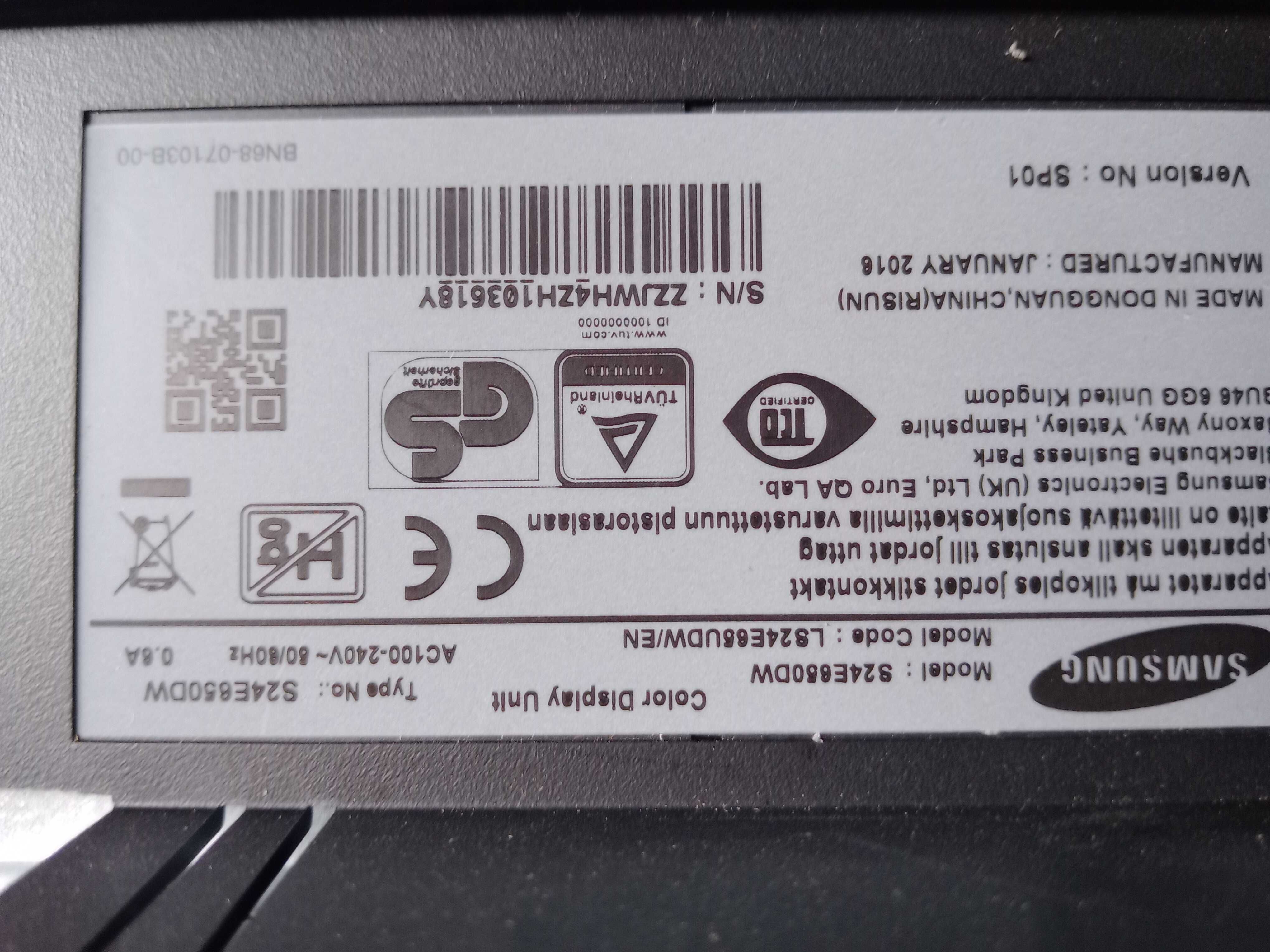 monitor samsung model s24 e650dw