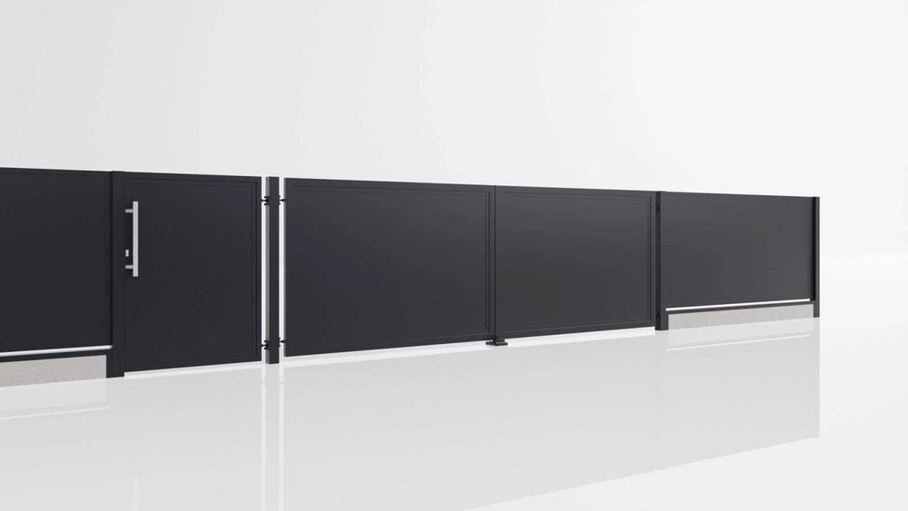 Furtka 100x133 MODUŁ PEŁNY Antracyt System Ogrodzeniowy Styrodur XPS