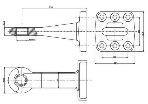 UCHO Dyszla Zaczep  D40-C.B6.T30