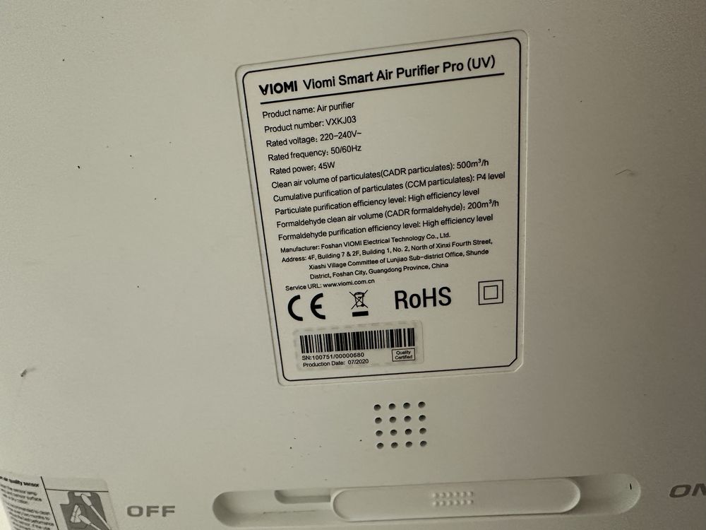 Oczyszczacz powietrza Viomi Viomi Smart Air Purifier VXKJ03