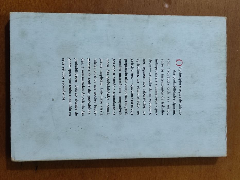Livro Antigo Matemática Introdução à Teoria Probabilidades Estatística