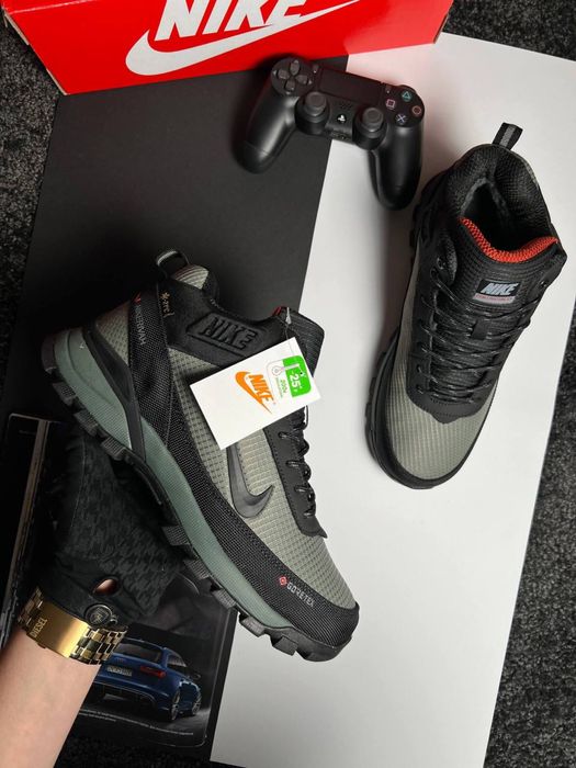 Чоловічі кросівки найк на хутрі Nike Rivah Fur Khaki Black [41-46]