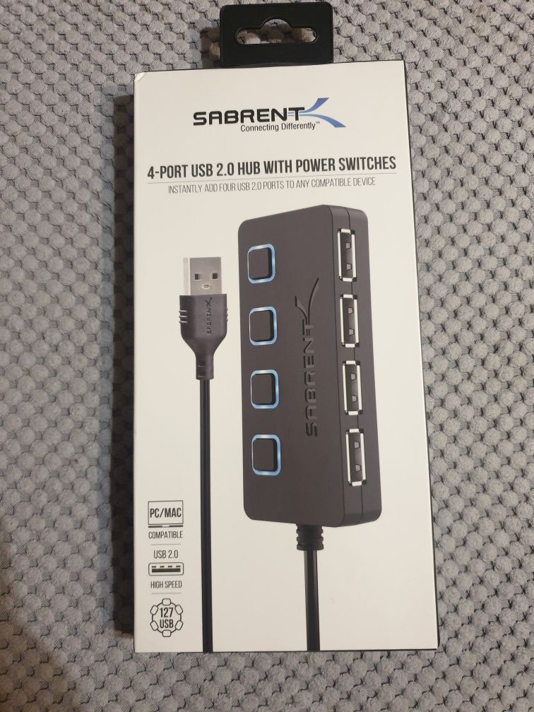 Sabrent 4-portowy USB 2.0 dla Mac i PC