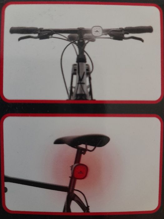 Lampka rowerowa-kempingowa do ładowania/Światło LED białe lub czerwone