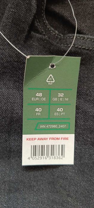 PARKSIDE męskie jeansowe szorty robocze, z pętlą na młotek, rozmiar 48