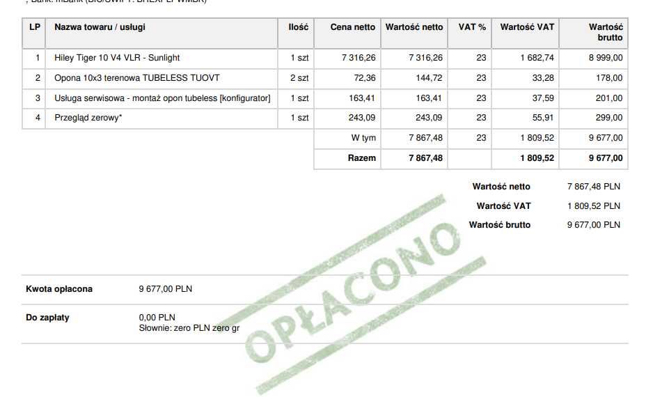 Hulajnoga Hiley Tiger 10 v4 VLR (2x1000W 52V 28Ah SAMSUNG, ipx7)
