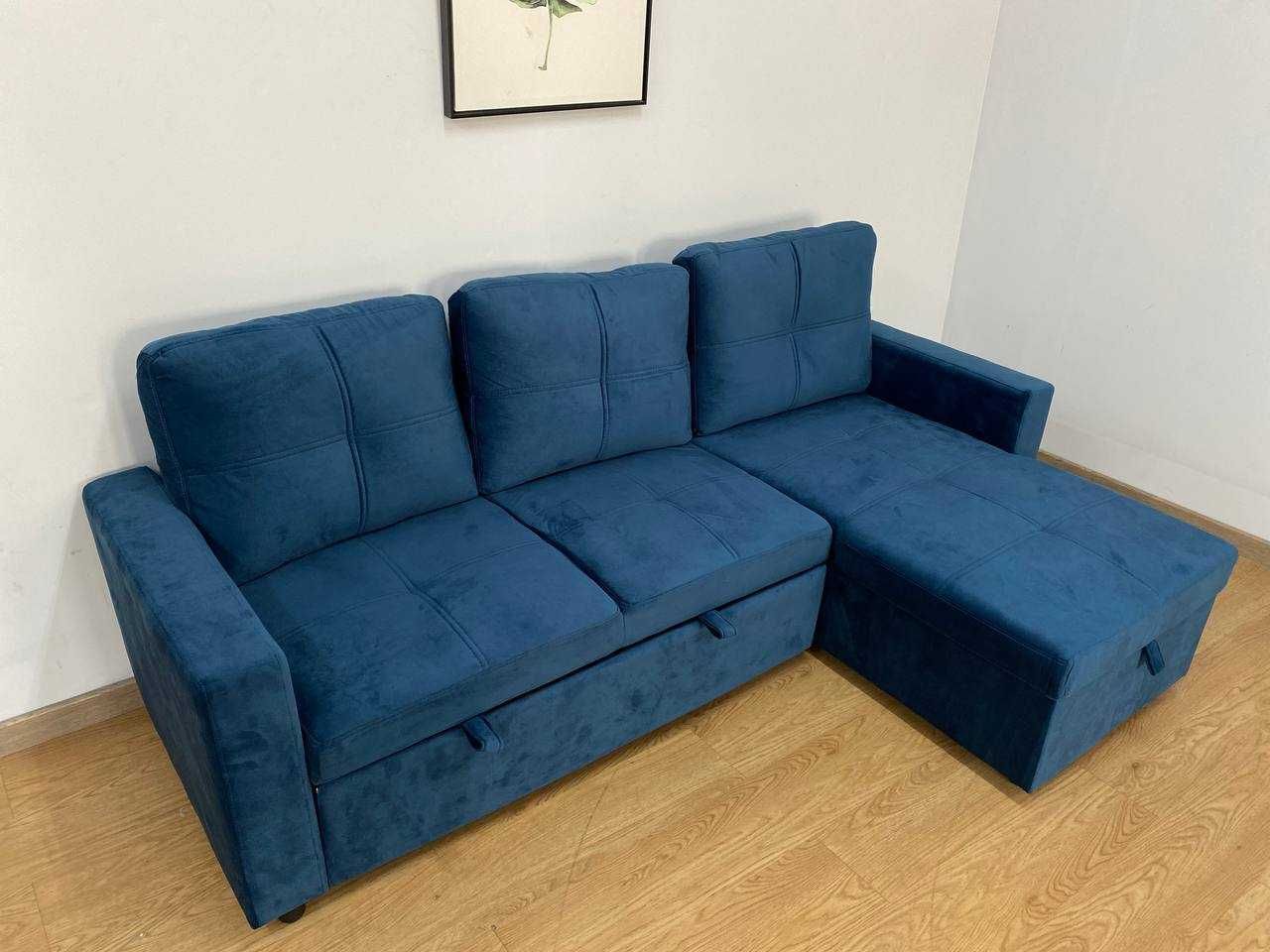 Sofá Chaise Longue Azul Novo Moderno Com garantia