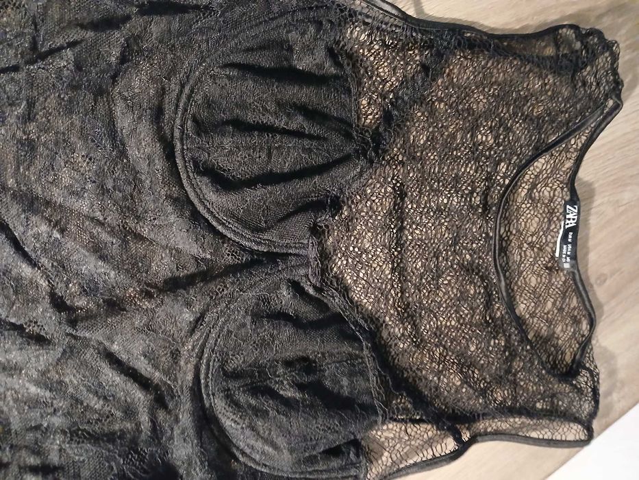 body czarne koronkowe Zara M