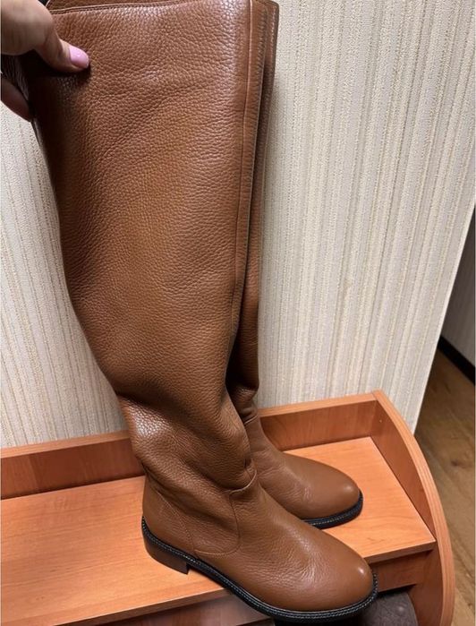 Чоботи шкіряні , ботфорти коричневі