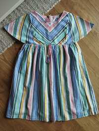 134cm sukienka w paski, bawełniana sukienka na lato John Lewis