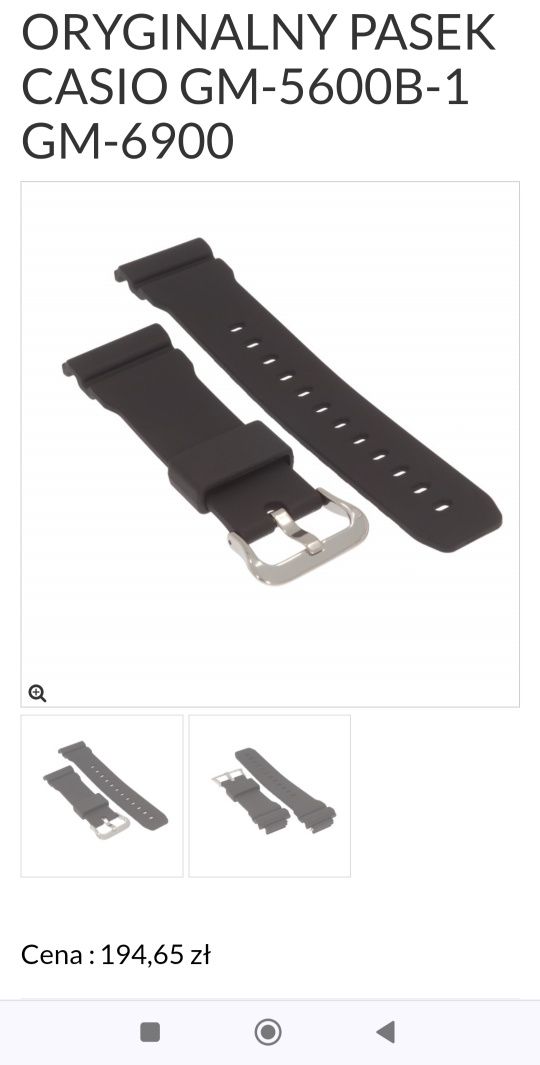 Oryginalny pasek do zegarka Casio G-shock GM6900 / GM5600