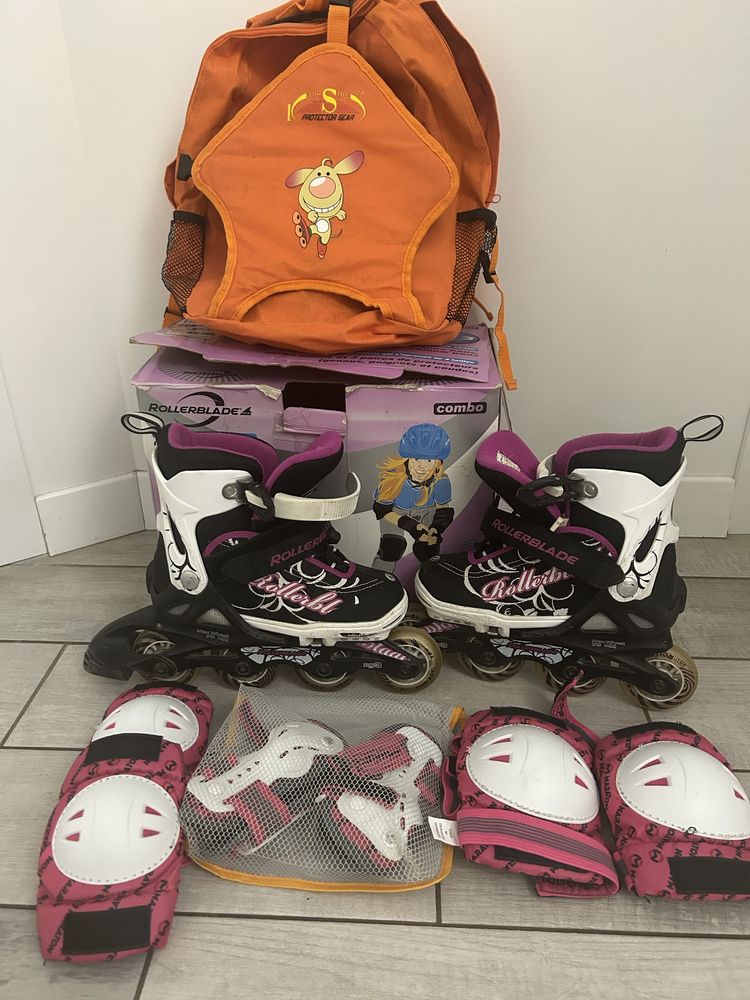 Ролики rollerblade 21-23 см, захист та рюкзак