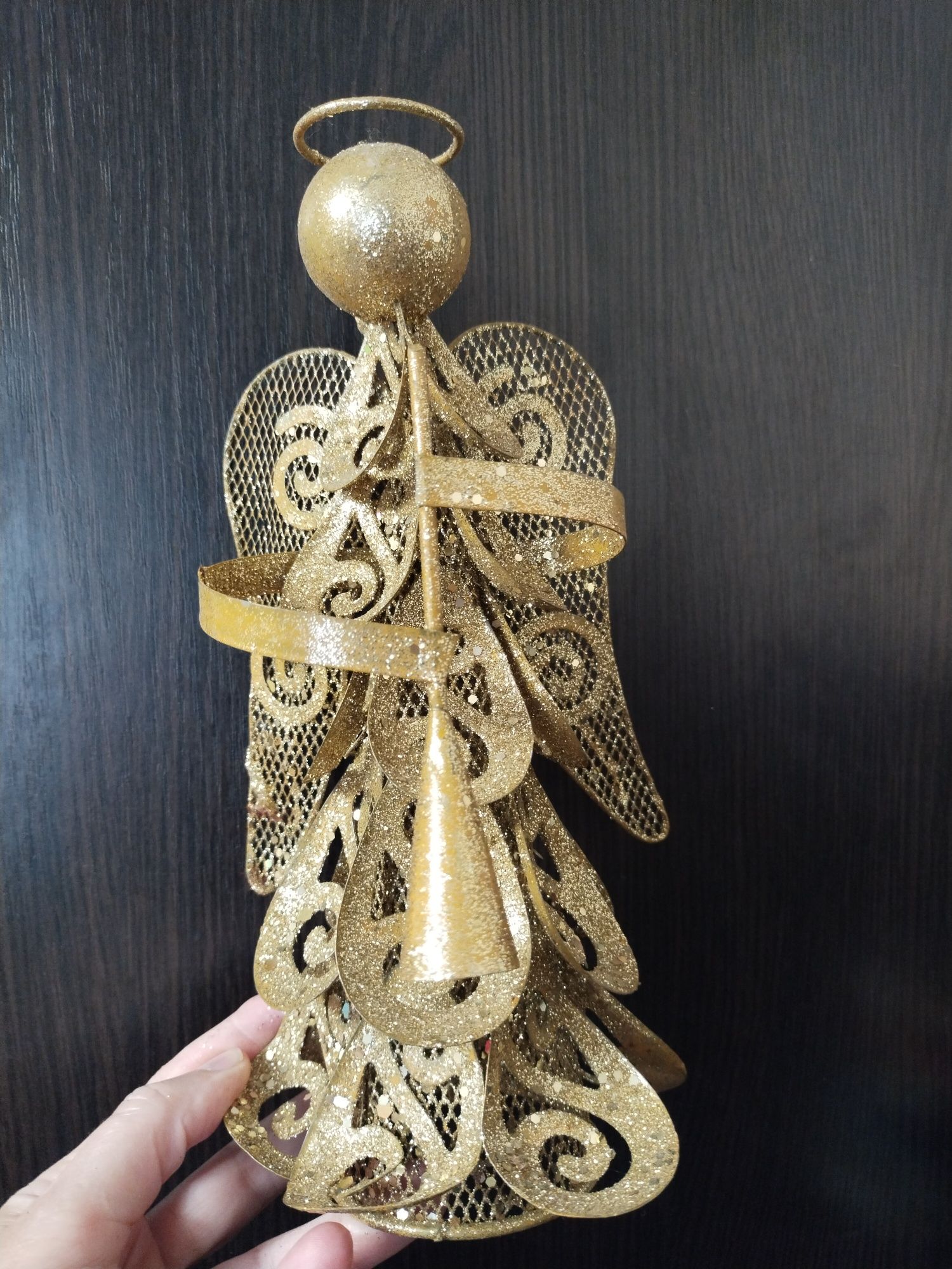 Золотая ёлка золотой ангел декор новогоднее украшение