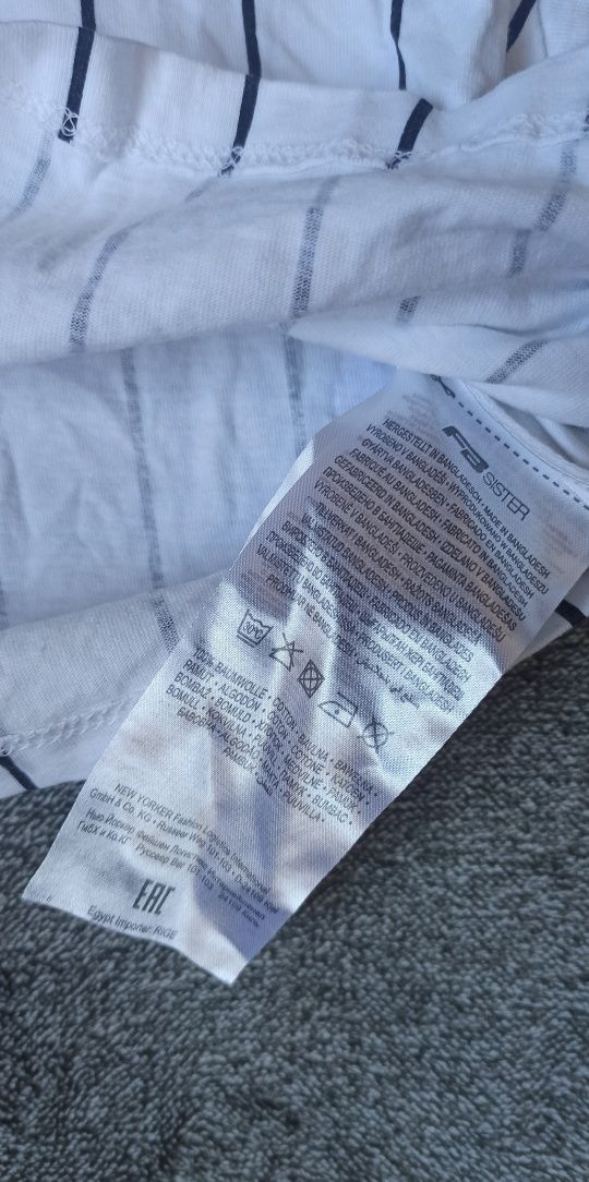 Biała w czarne paski damska bluzka koszulka XS 34 FB Sister New Yorker