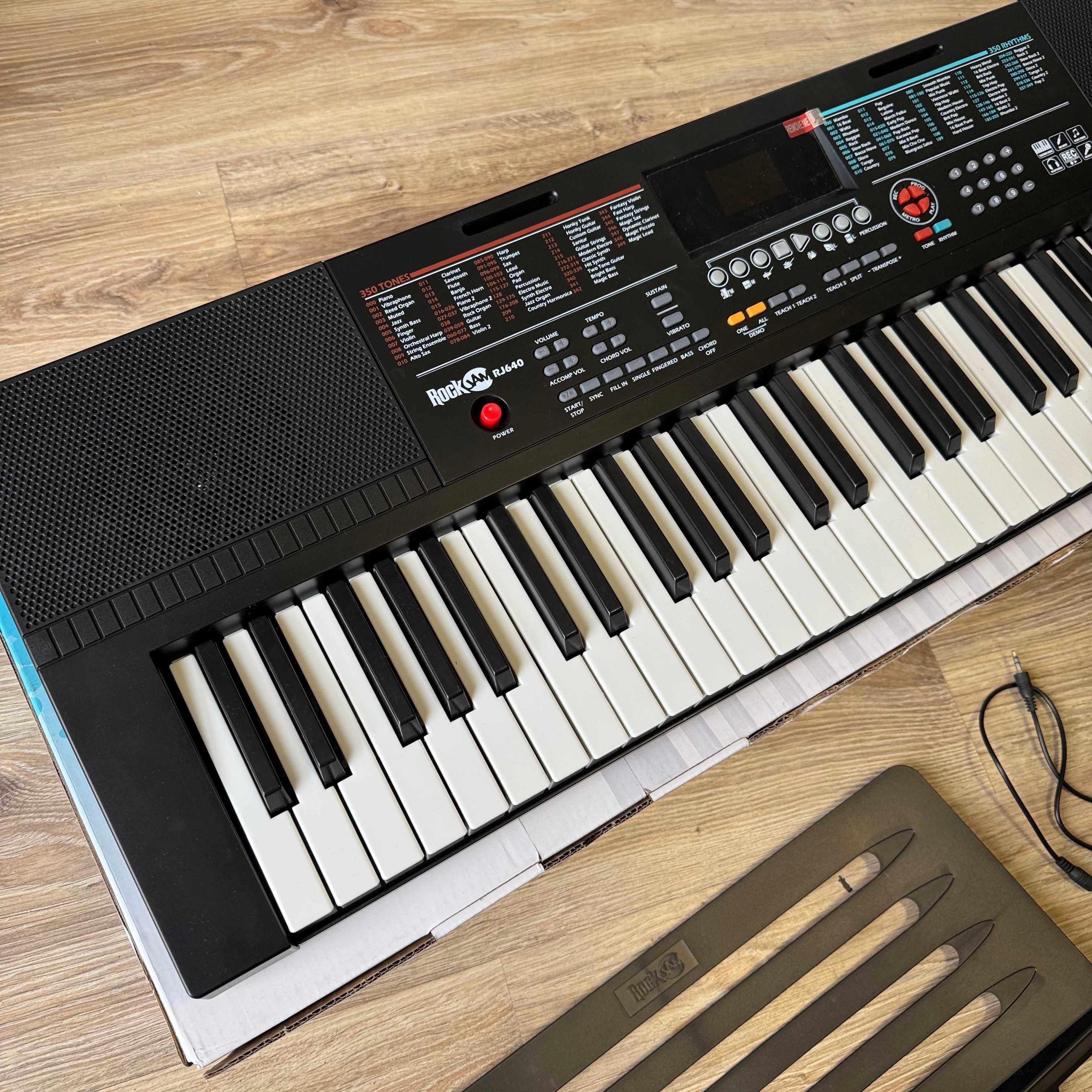 Rockjam RJ640 Keyboard, Czarny/Biały, 61 Klawiszy