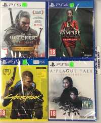 Gry PS4/PS5 Vampire A Plague Tale Innocence Wiedźmin 3 Cyberpunk 2077