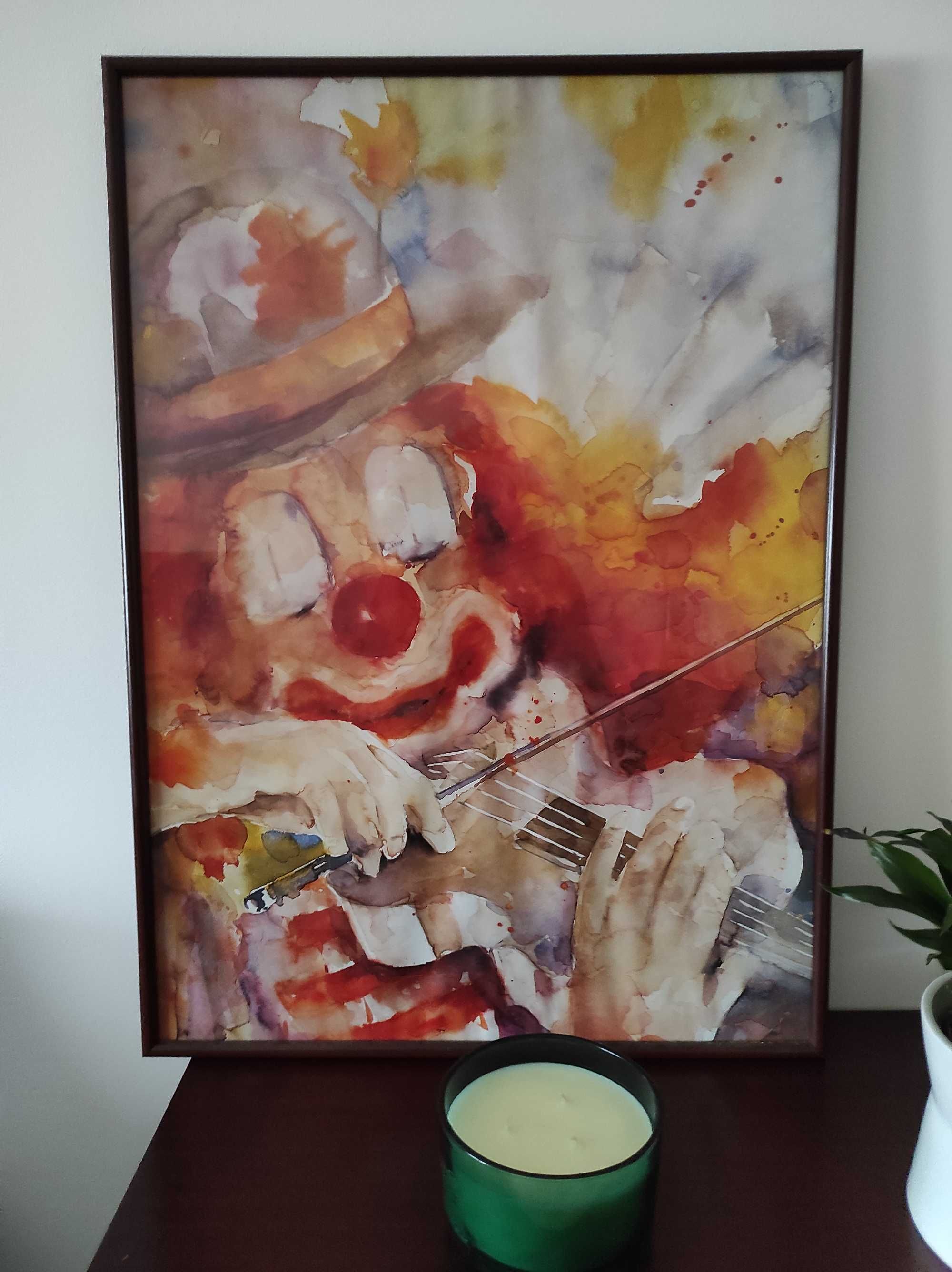 Quadro com moldura em mogno para sala