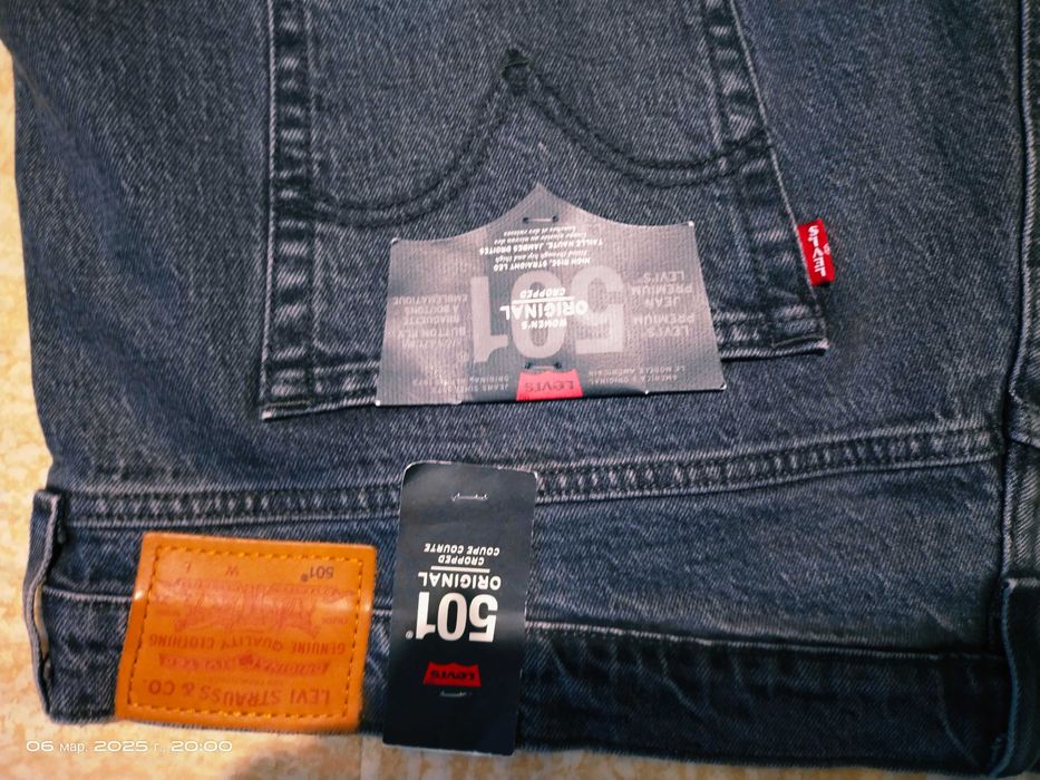 чоловічі джинси Levi strauss  501 сірі пояс 120-126 на наш 60-62 рзмір