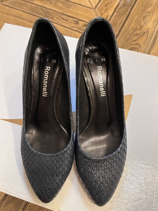 Шкіряні туфлі сині 36 р.