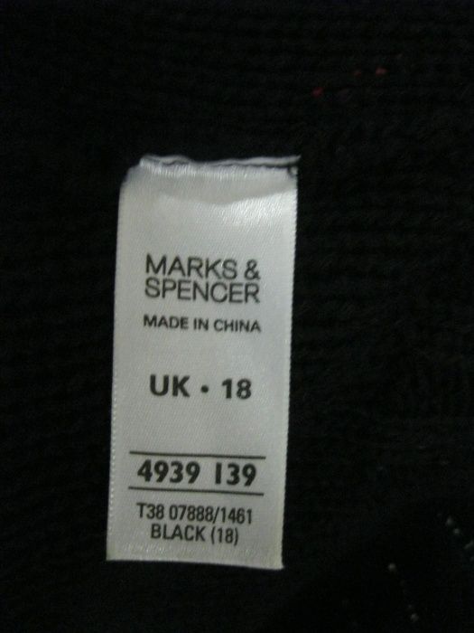 черный жилет кардиган MARKS&SPENCER 18 54 xl трикотажный кофточка