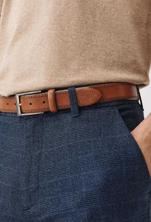 Ремінь шкіряний NEXT Signature Brogue Belt Оригінал Italy W45-51