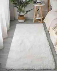 Nowy biały dywan puszysty 80X120