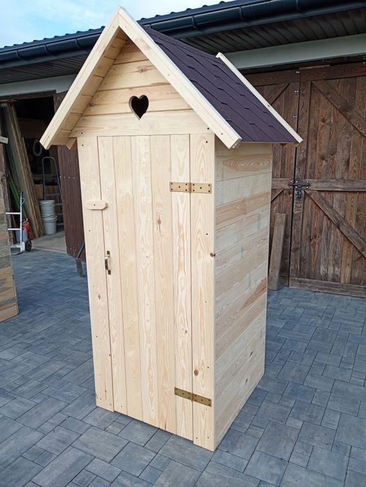 Nowy wychodek kibel szalet toaleta drewniana WC  na działkę budowe