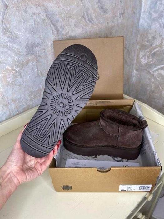Розпродад Шоколадні Угги Ugg Classic Ultra Mini 5 cm platform Уги Ульт
