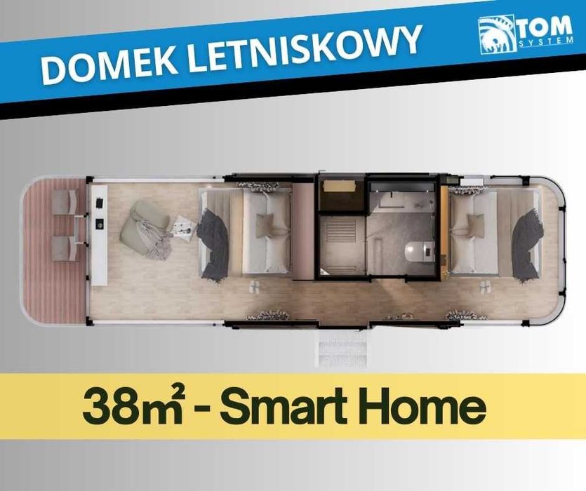 Smart Home Nowoczesny domek letniskowy całoroczny pow. 38m2