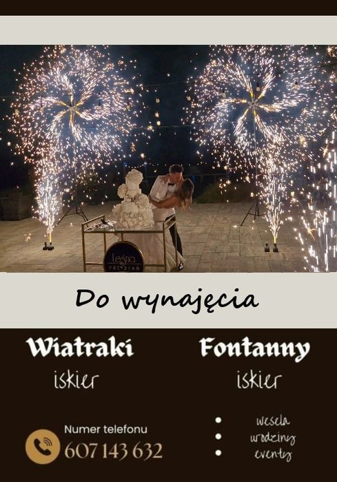 Wiatraki iskier I fontanny iskier