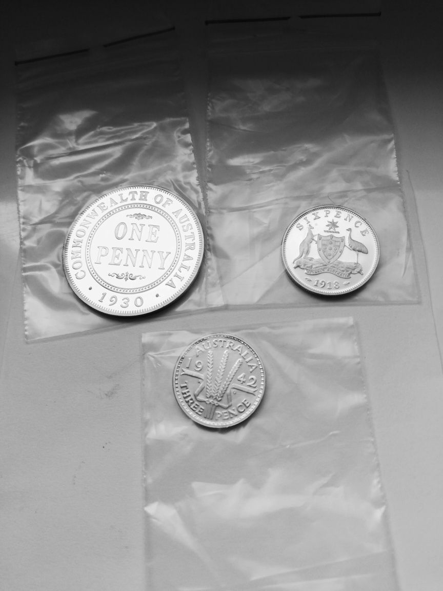 Australia 50 centów 1999 rok pamiątkowe 6 pensów 1918 zestaw