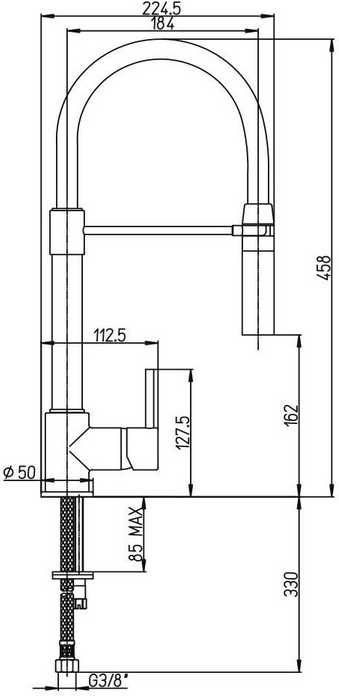 Bateria Kuchenna Wysoka Paini Chrom Wylewka Obrotowa 360° Jak Nowa
