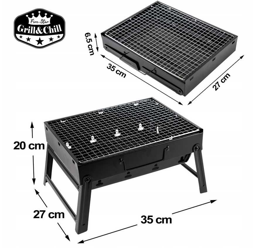 Grill węglowy Five-Star Grill&Chill 34 x 26 cm