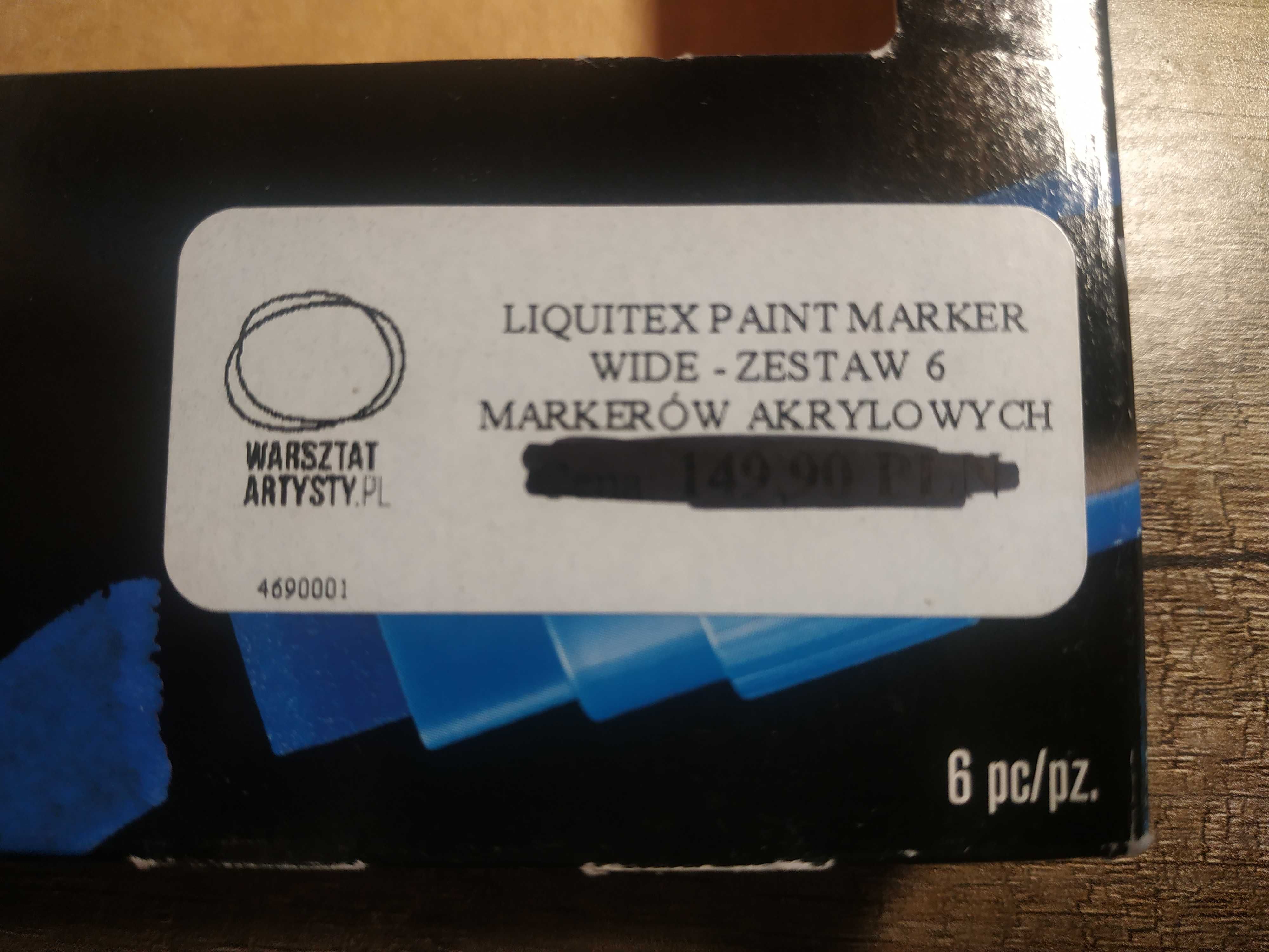 Profesjonalne markery akrylowe Liquitex, zestaw 6 szt