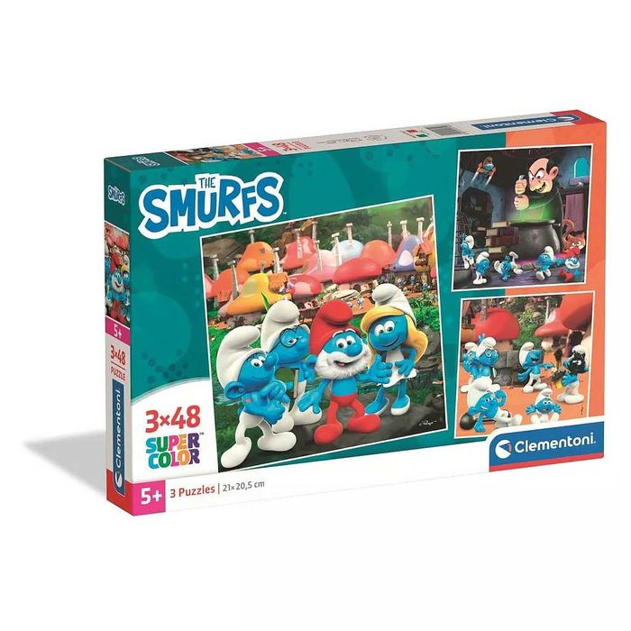 Puzzle Clementoni Smurfs SuperColor 21x20,5cm 3x48 peças