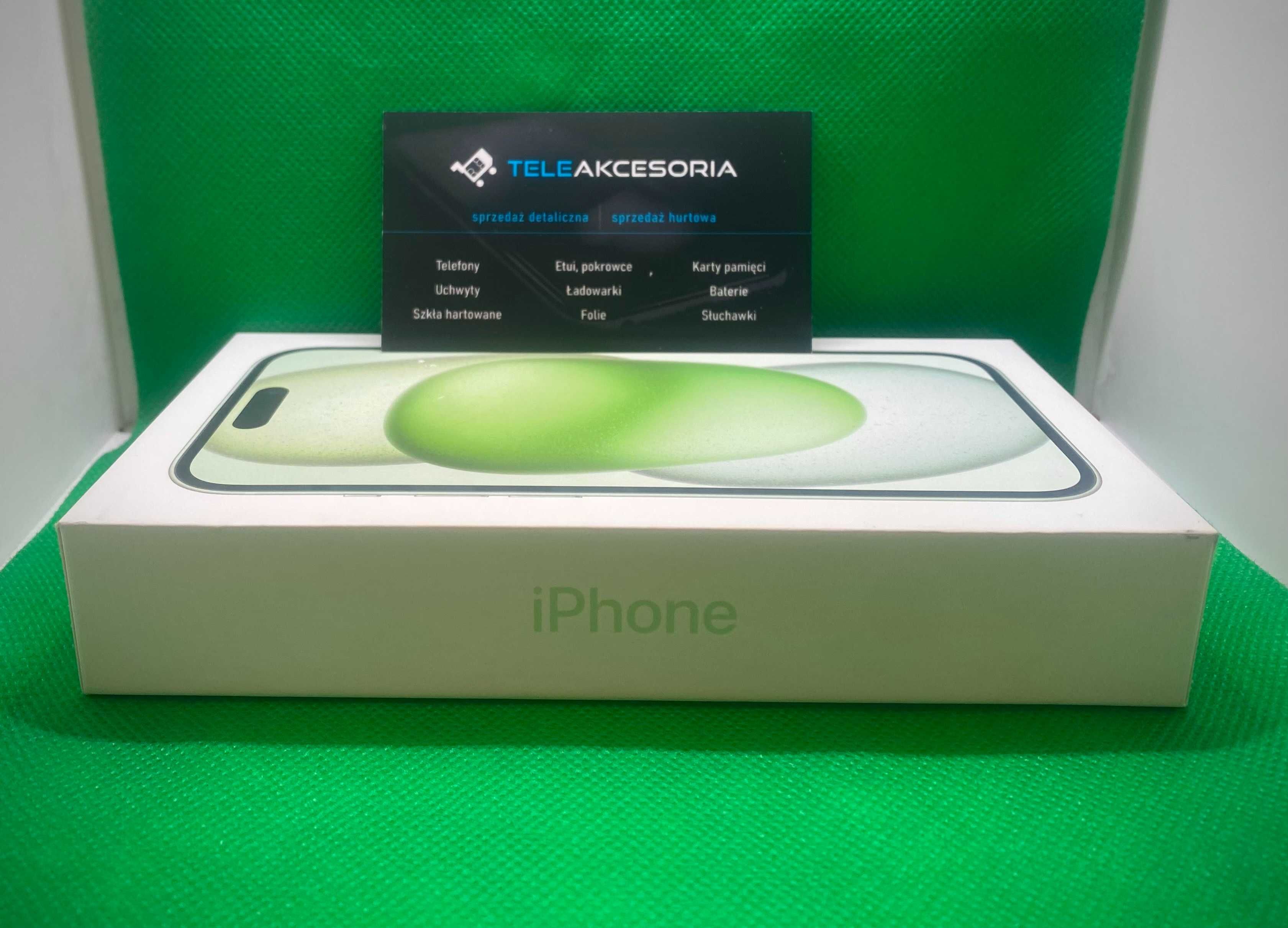 APPLE Iphone 15 128gb GREEN nowy/bat 100%/mega OKAZJA !! CENA: 3199 zł